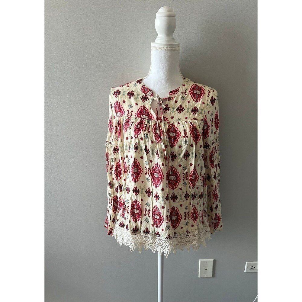 NEW Altar’d State Bohemian Cottagecore Boho Floral Printed Peasant Prairie Top